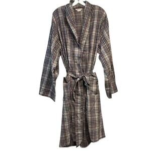 Men's Vintage‎ VIP Fine Luxury Robes Red Black Green White Plaid Size XL